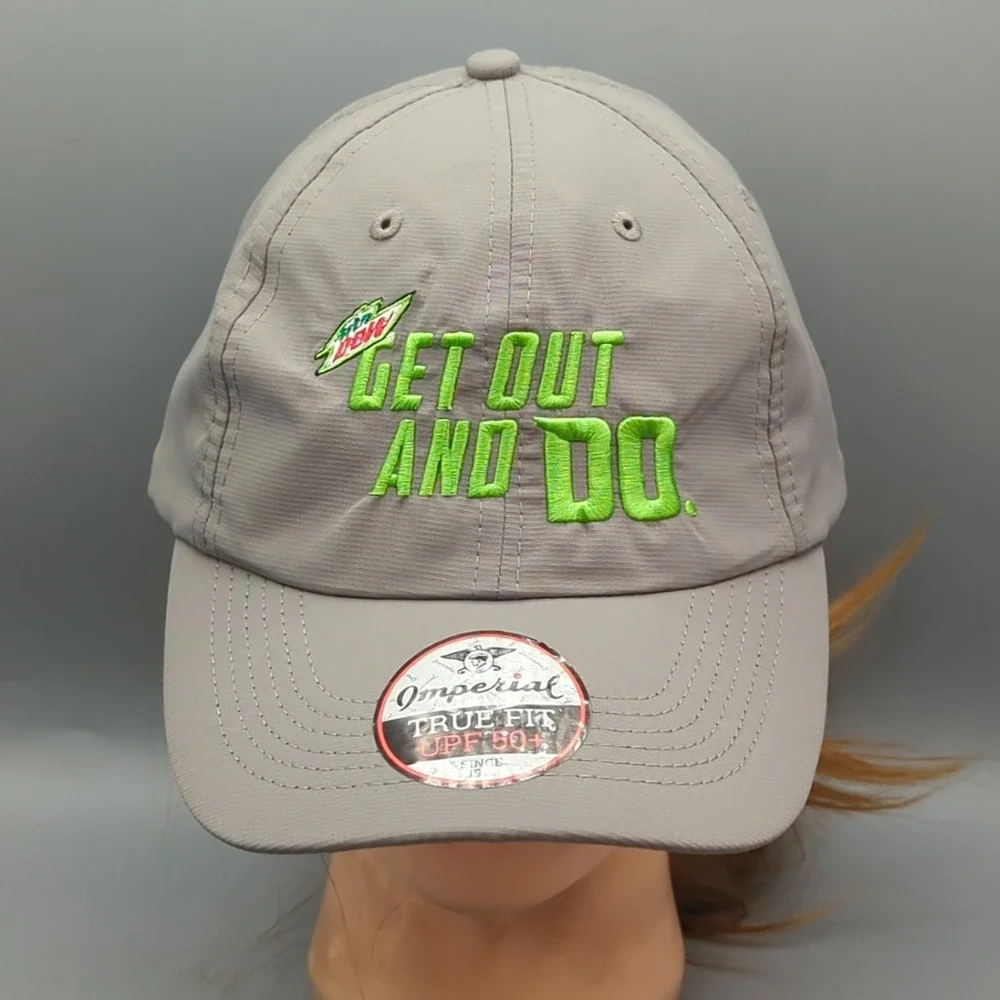 Mountain Dew Get Out And Do Strapback Hat Golf Cap Gray Imperial OSFA